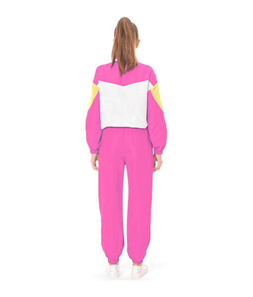 1980s Hip-Hop Pink Tracksuit Outfits Women Halloween Costume