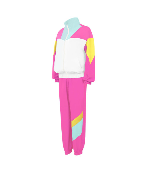 1980s Hip-Hop Pink Tracksuit Outfits Women Halloween Costume