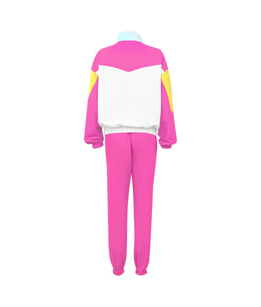 1980s Hip-Hop Pink Tracksuit Outfits Women Halloween Costume