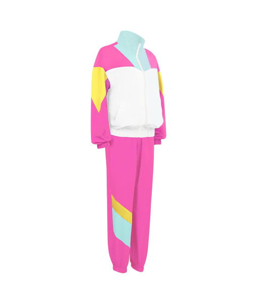 1980s Hip-Hop Pink Tracksuit Outfits Women Halloween Costume