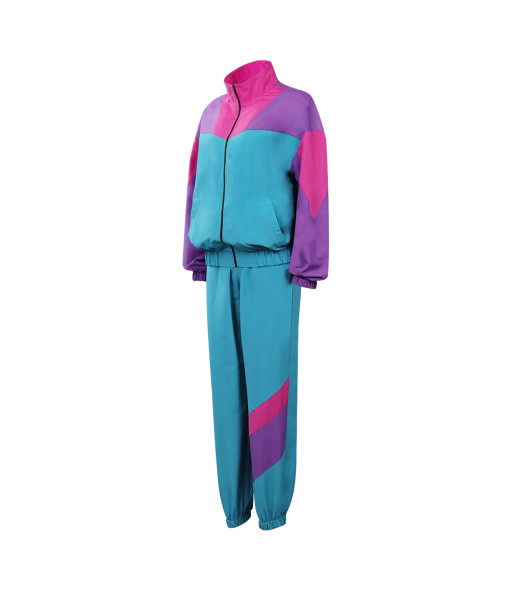 1980s Hip-Hop Blue Tracksuit Outfits Women Halloween Costume