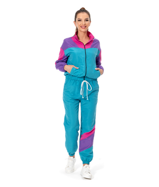 1980s Hip-Hop Blue Tracksuit Outfits Women Halloween Costume