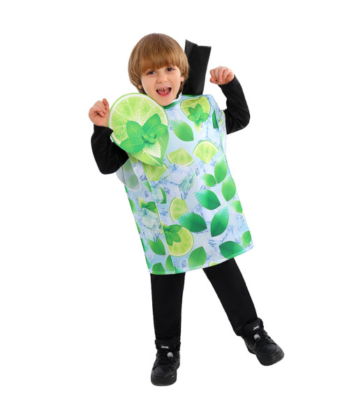 Kids Children lime Cocktail Funny Overalls Halloween Party Cosplay Costume