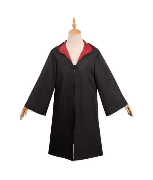 Men Black Mage Robe Wizard Apprentice Clock Halloween Performance Stage Cosplay Costume