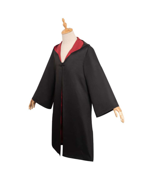 Men Black Mage Robe Wizard Apprentice Clock Halloween Performance Stage Cosplay Costume