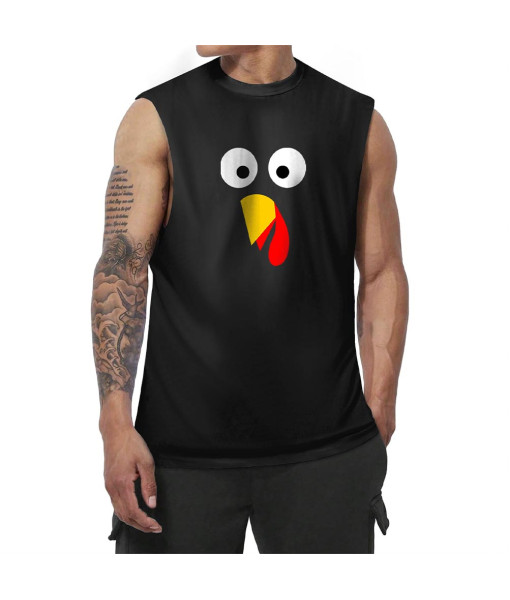 Men Black T-shirt Thanksgiving Halloween Causal Outfit