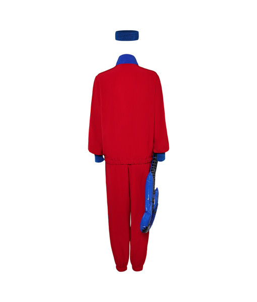 1980s Rockstar Red Blue Sports 6Pcs Suit Halloween Costume