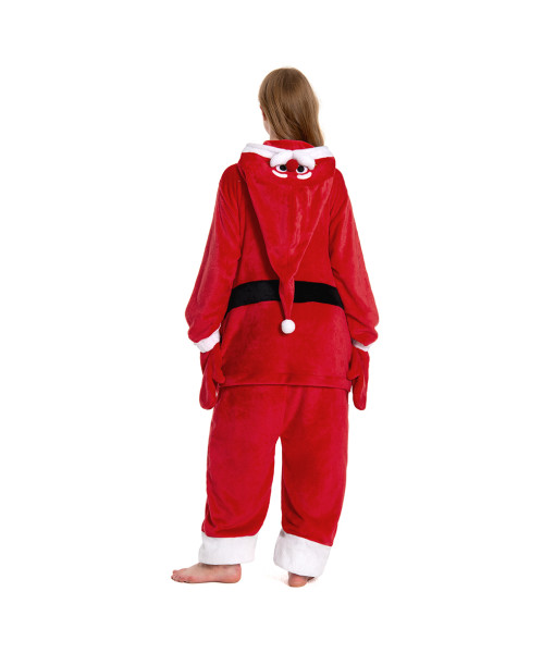 Adult Onesie Santa Claus Red Pajamas Halloween Cosplay Costume