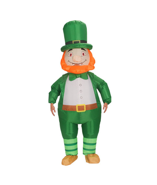 Adult St. Patrick's Day Green Hat Inflatable Outfit Doll Halloween Costume