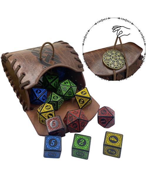 Medieval Nordic Viking Style DND Dice Bag Halloween Costume Accessories