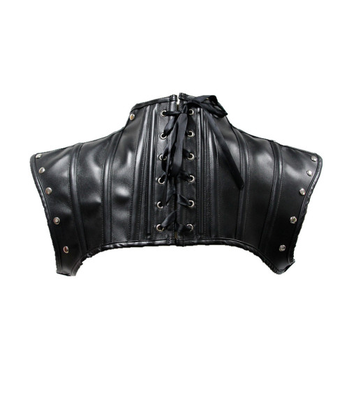 Punk Gothic Black Leather Vintage Shapewear Shawl Halloween Costume Accessories