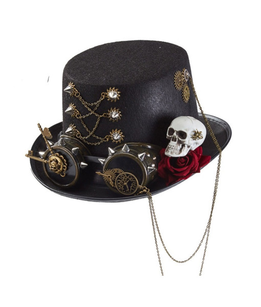 Steampunk Lolita Dark Gothic Gear Rivet Rose Glasses Jazz Hat Halloween Costume Accessories