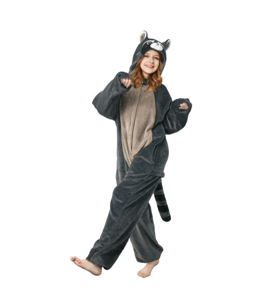 Adult Animal Series Onesie Raccoon Pajamas Halloween Stage Costume