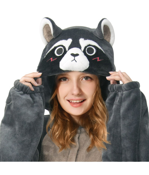 Adult Animal Series Onesie Raccoon Pajamas Halloween Stage Costume