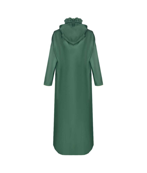 Fantasy Mage Cosplay Green Hooded Robe Outfit Halloween Costume