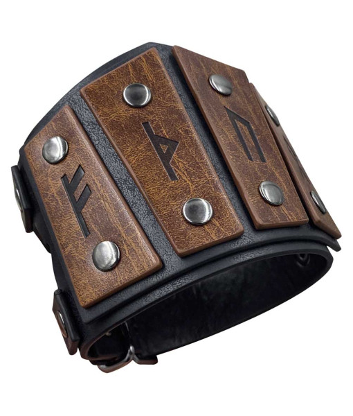 Adult Nordic Viking Style Rune Leather Bracelet Halloween Costume Accessories