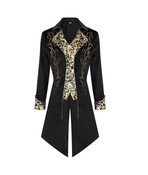 Steampunk Gild Trim Long Coat Luxury Uniform Cosplay Halloween Costume