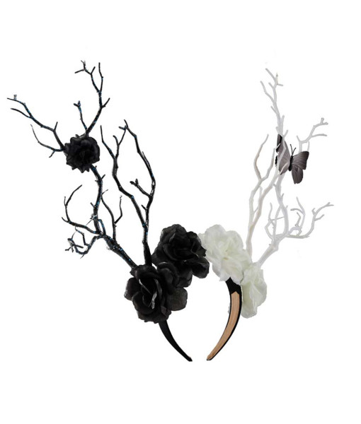 Dark Rose Branch Butterfly Headband Fairy Fantasy Cosplay Halloween Costume Accessories