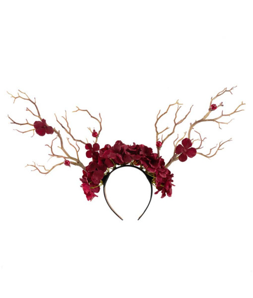 Dark Rose Branch Butterfly Headband Gothic Fantasy Swamp Fairy Halloween Costume Accessories