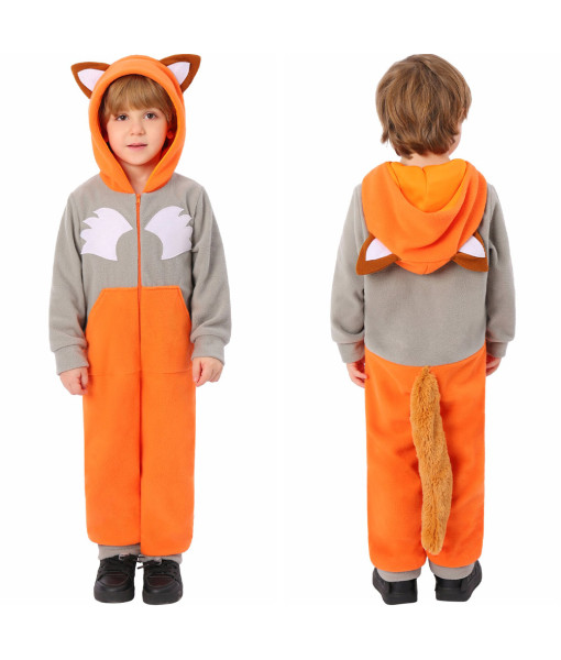 Kids Children Animal Onesie Fox Jumpsuit Halloween Costume