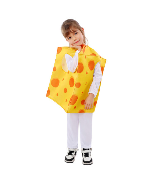 Kids Children Cheese Funny Overalls Halloween Stage Costume