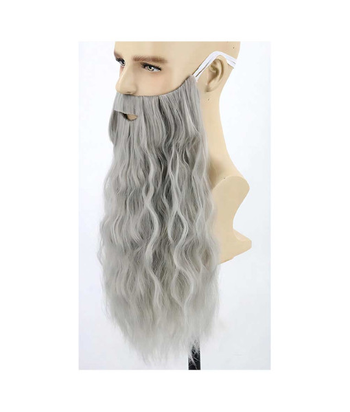 Medieval Fantasy Wise Old Man Wizard White Long Beard Wig Halloween Costume Accessories