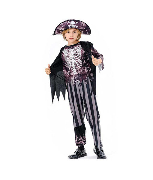 Kids Children Boy Printed Outfit Pirate Halloween Costume