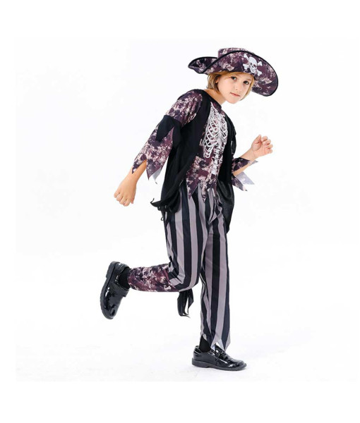 Kids Children Boy Printed Outfit Pirate Halloween Costume