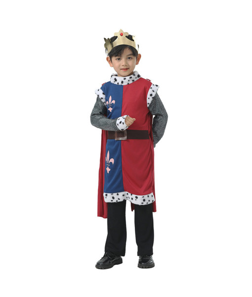 Kids Children Medieval Blue Outfit King Fantasy Outfit Halloween Costume