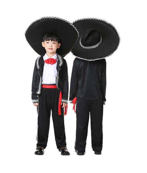 Kids Children Mexican Ethnic Outfit Halloween Stage Costume