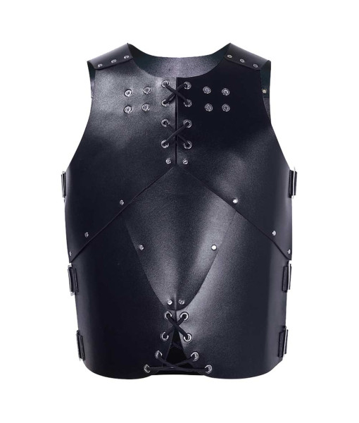 Men Medieval Renaissance Dark Leather Amor Vest Halloween Stage Costume