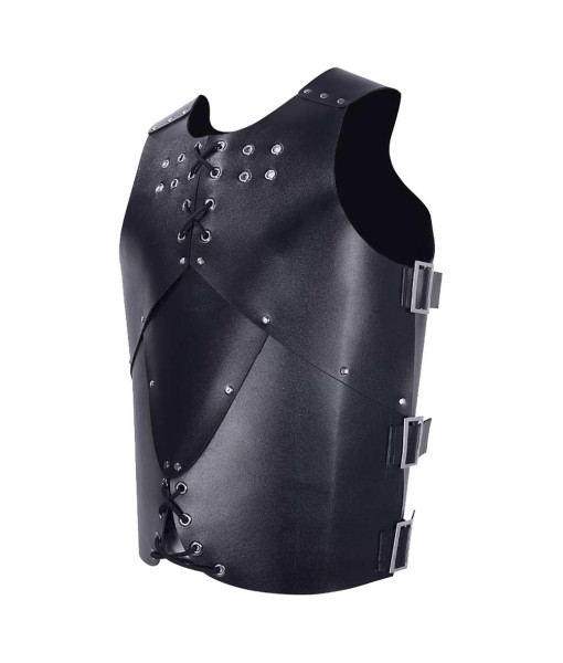 Men Medieval Renaissance Dark Leather Amor Vest Halloween Stage Costume