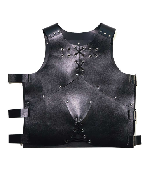 Men Medieval Renaissance Dark Leather Amor Vest Halloween Stage Costume