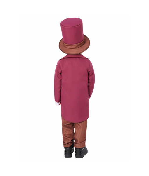 Kids Children Victorian Brown Suit Hat Set Halloween Costume