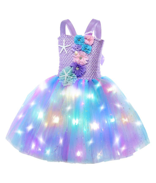 Fairy Girl Purple Tutu Skirt LED Fantasy Kids Halloween Costume