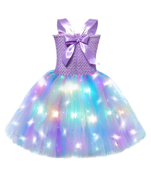 Fairy Girl Purple Tutu Skirt LED Fantasy Kids Halloween Costume