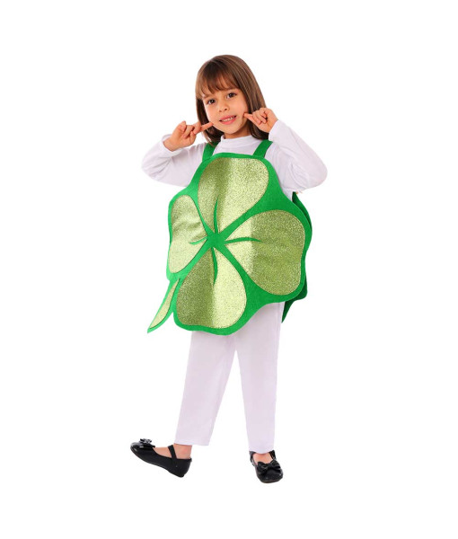 Kids Children Irish Four Leaf Clover Smock St. Patrick's Day Halloween Costume