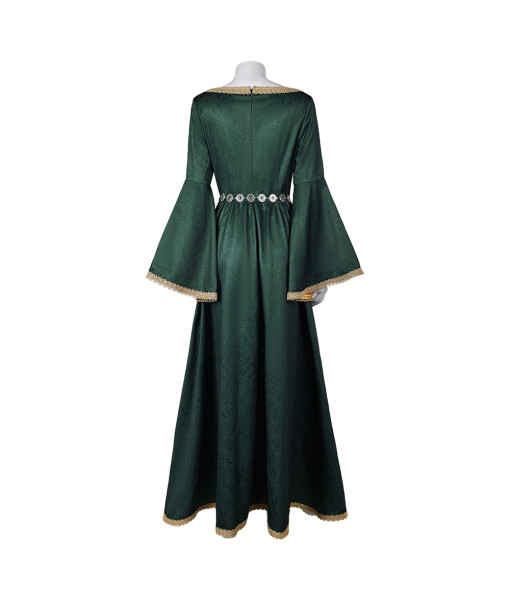 Women Medieval Green Long Dress Fantasy Halloween Costume