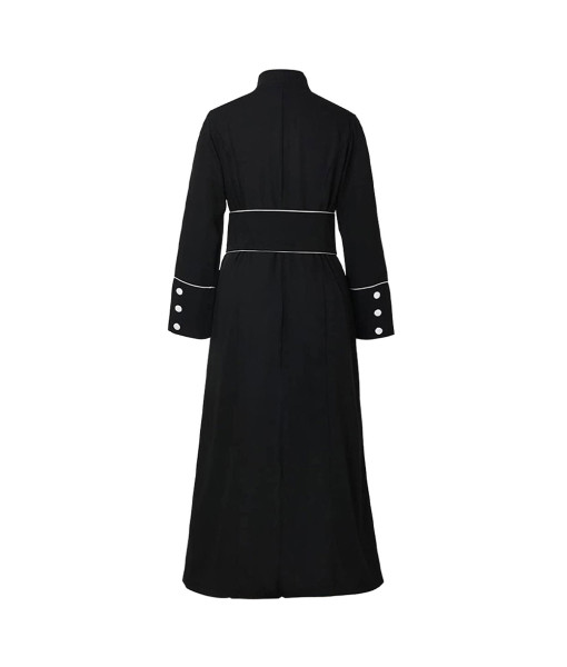 Adult Black Robe Priest Exorcist Outfit Set Halloween Costume