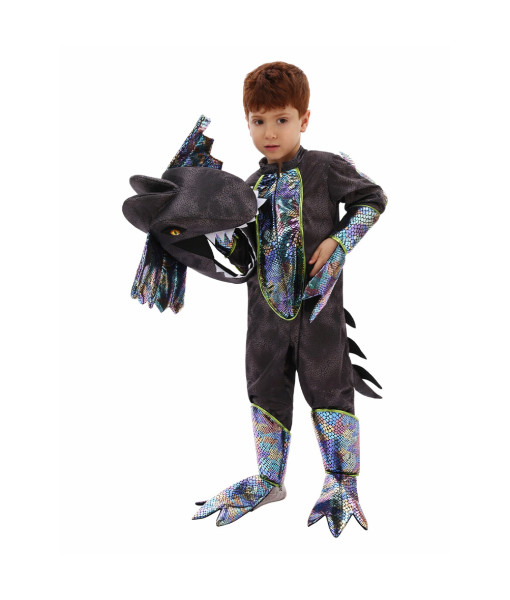 Kids Children Ancient Dilophosaurus Overalls Dinosaur Outfit Halloween Costume