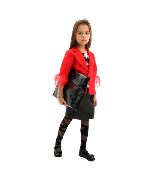 Kids Children Girl Red Suit Office Lady Professional Outfit Halloween Costume