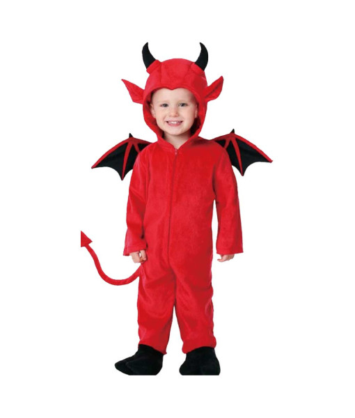 Kids Children Red Onesie Devil Bat Imp Outfit Halloween Costume