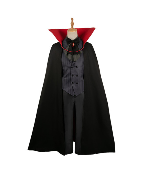 Men Black Cloak Suit Royal Vampire Halloween Costume