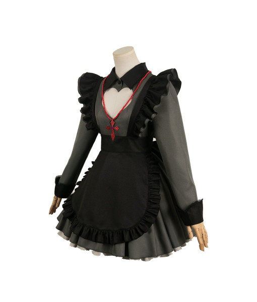 Women Black French Maid Dress Vampire Imp Sexy Halloween Costume