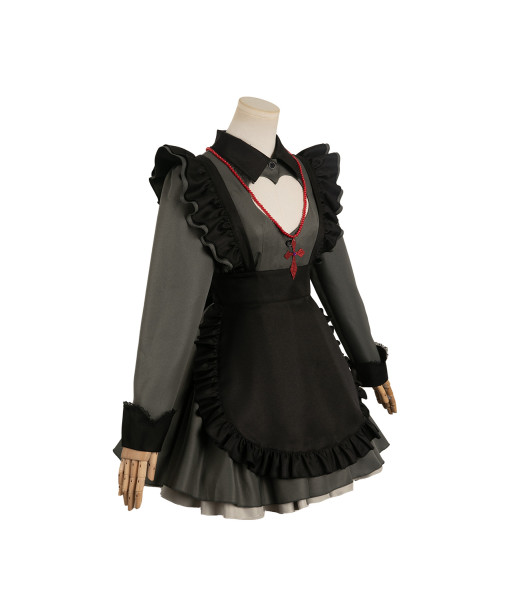 Women Black French Maid Dress Vampire Imp Sexy Halloween Costume