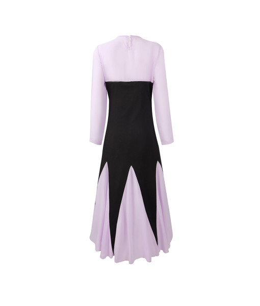 Women Purple Black Long Dress Witch Fantasy Halloween Costume