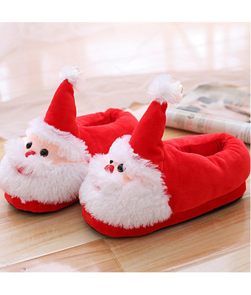 Adult Red Christmas Tree Socks Santa Slippers Halloween Costume