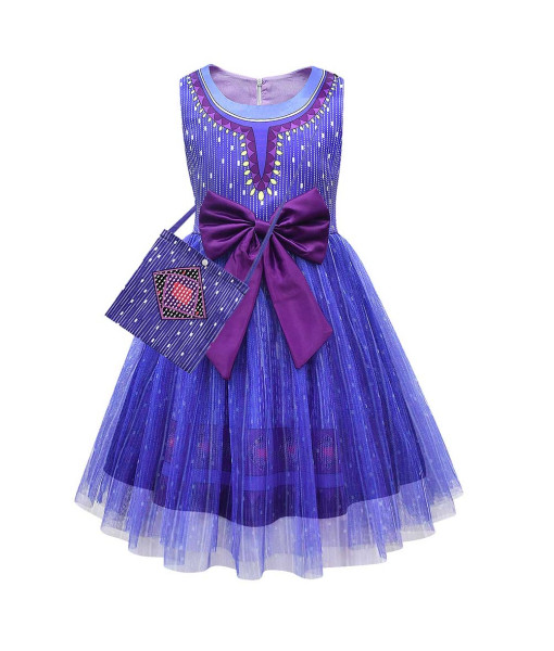 Princess Girl Purple Mesh Dress Kids Halloween Costume