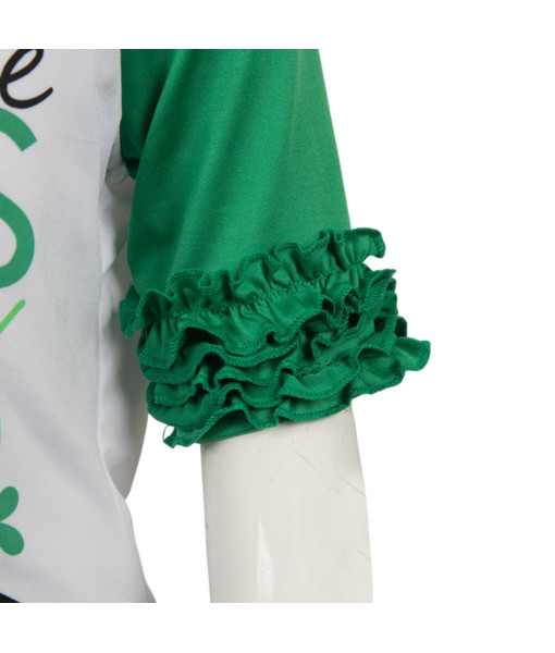 Kids Children Girl White Shirt Green Tutu Skirt St. Patrick's Day Halloween Costume