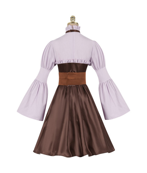 Women Medieval Fantasy Maid Long Sleeve Skirt Halloween Costume